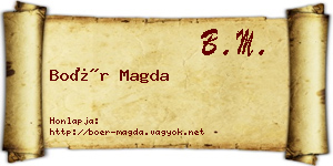 Boér Magda névjegykártya